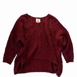 UNIF x UO Cozy Cable-Knit Women's Sweater - Burgundy